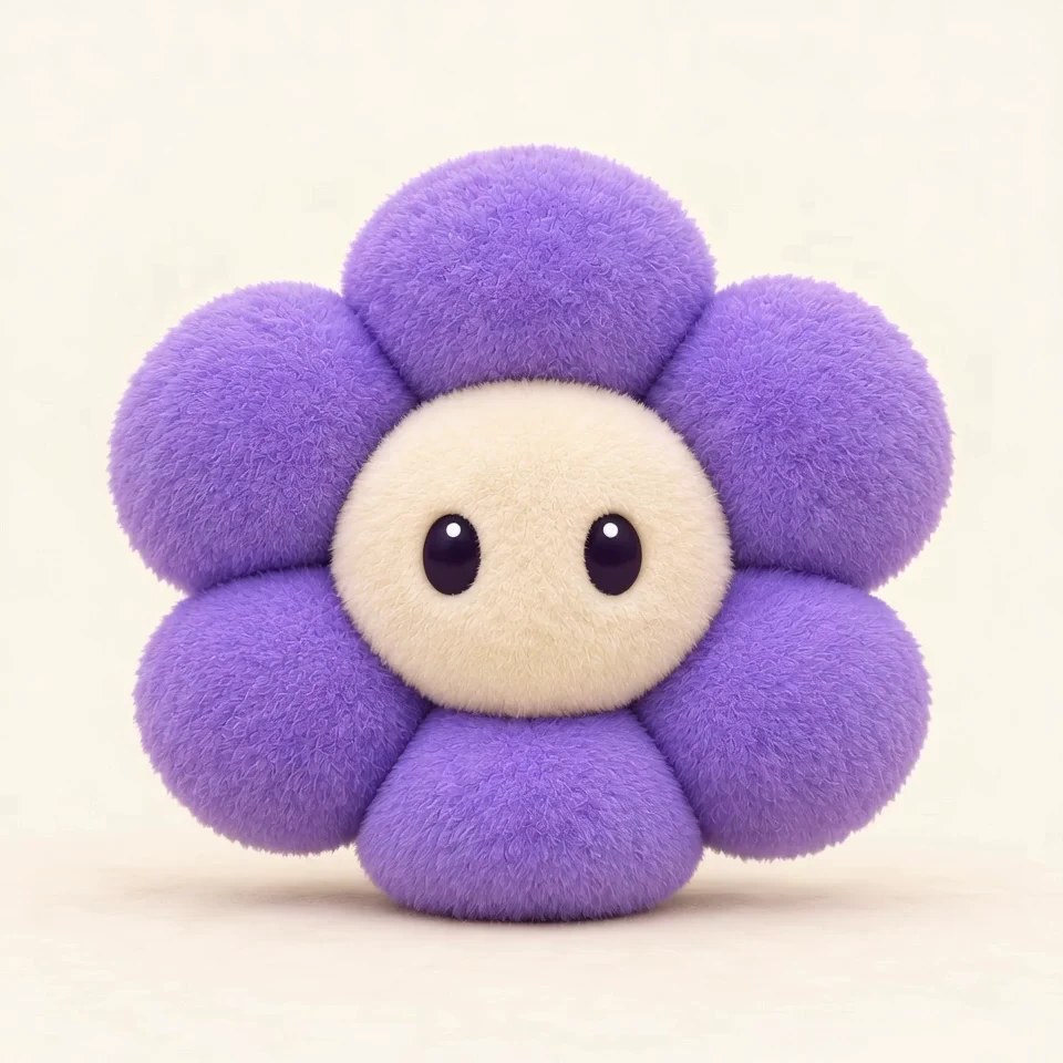 Teri, our soft, six-petal AI receptionist character.